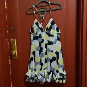 Barbarella Backless, Cross Strap Neon Dress SZ L